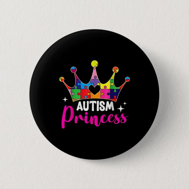 Autism Princess Daughter Autism Awareness  Button (Front)