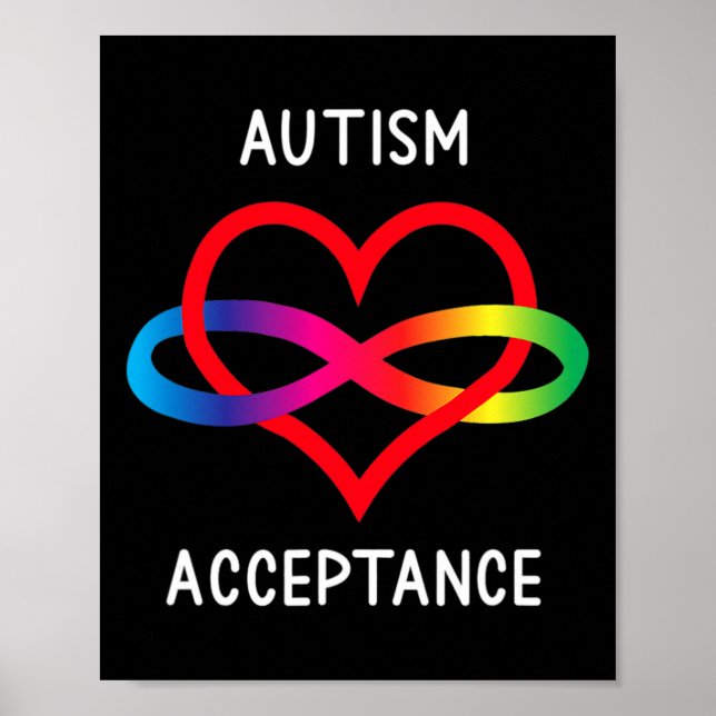Autism Pro Acceptance Infinity Symbol For Neurodiv Poster (Front)