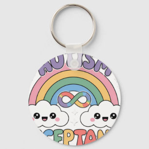 Autism Pro Acceptance Rainbow with Infinity Symbo Keychain