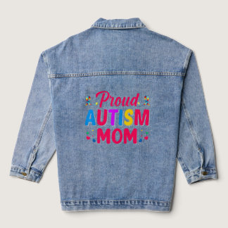 Autism Proud Mom Kids Autism Sister Boys  Denim Jacket