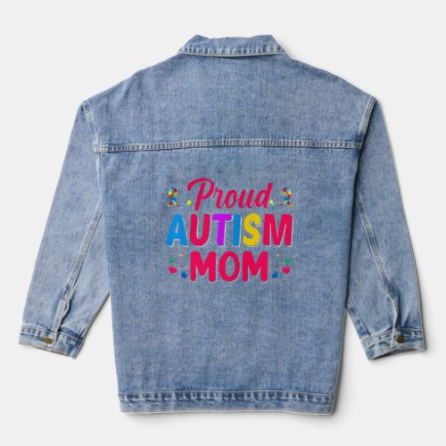 Autism Proud Mom Kids Autism Sister Boys  Denim Jacket