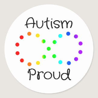 Autism Proud Neurodiversity Acceptance Rainbow Classic Round Sticker