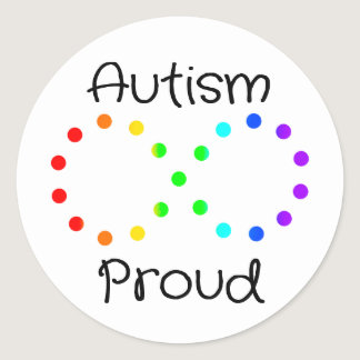 Autism Proud Neurodiversity Acceptance Rainbow Classic Round Sticker