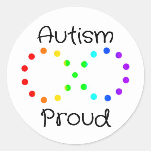 Autism Proud Neurodiversity Acceptance Rainbow Classic Round Sticker