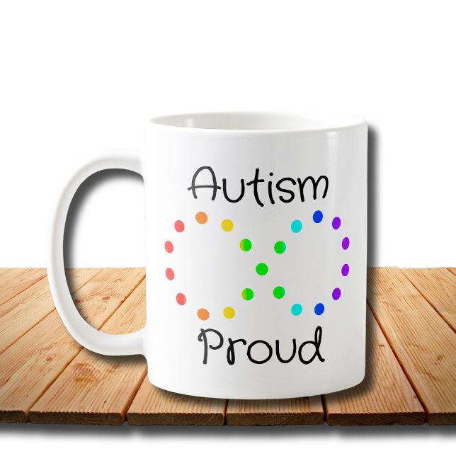 Autism Proud Neurodiversity Acceptance Rainbow Coffee Mug (Creator Uploaded)