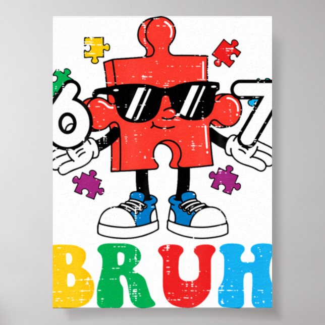 Autism Puzzle 6 7 Hand Bru Poster (Front)