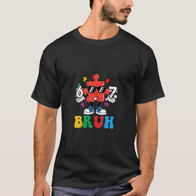 Autism Puzzle 6 7 Hand Bru T-Shirt (Front)