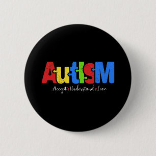 Autism Puzzle Accept Understand Love Autism Awaren Button