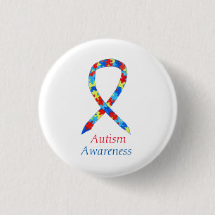 Autism Puzzle Awareness Ribbon Custom Pins