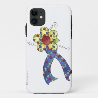 Autism Puzzle Awareness Ribbon & Flower iPhone 11 Case