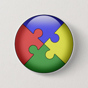 Autism Puzzle Ball Button