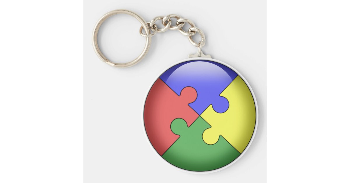 Autism Puzzle Ball Keychain | Zazzle