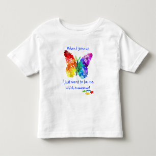 Autism Puzzle Butterfly When I Grow Up Design Toddler T-shirt