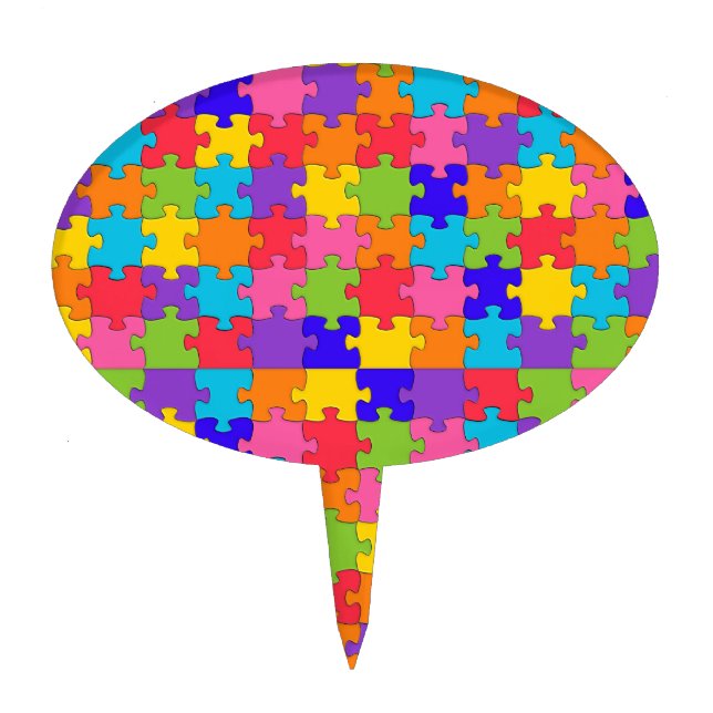 autism puzzle cake topper (Front)