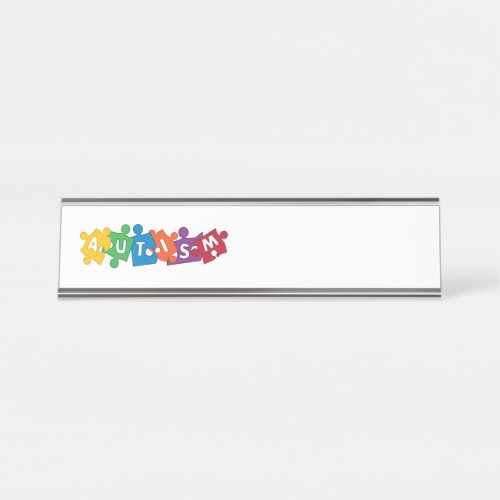 Autism Puzzle Desk Name Plate