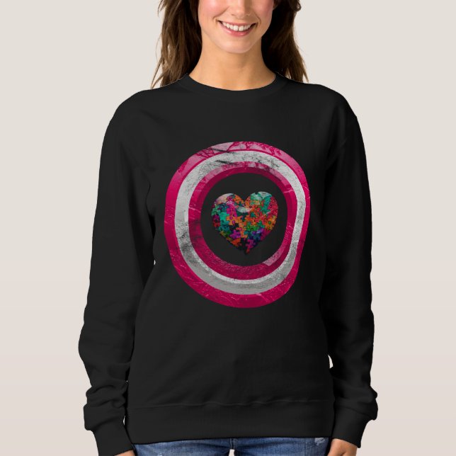 Autism Puzzle Heart for Neurodiversity Autistic Sweatshirt (Front)
