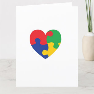 Autism Puzzle Heart Letterpress Thank You Card