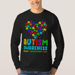 Autism Puzzle Heart Love Accept Understand Autism T-Shirt