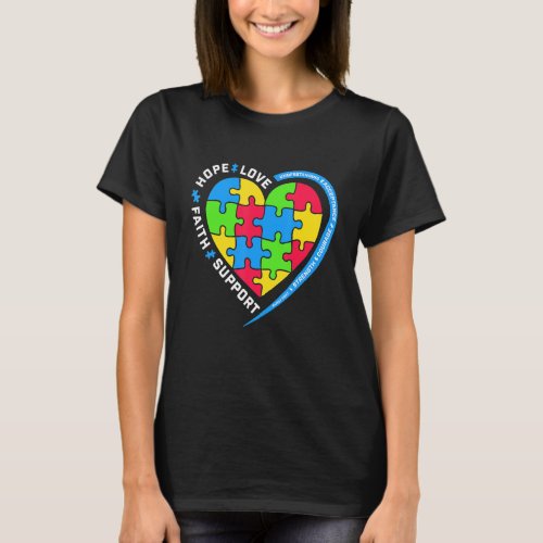 Autism Puzzle Heart Love Accept Understand Autism  T_Shirt