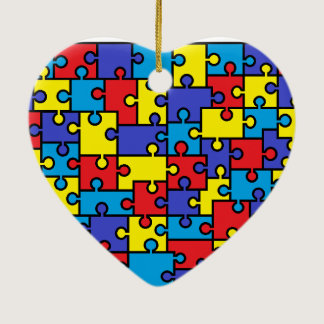 Autism Puzzle Heart Ornament