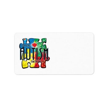 Autism Puzzle Label by fightcancertees at Zazzle