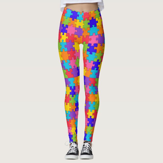 autism puzzle leggings (Front)