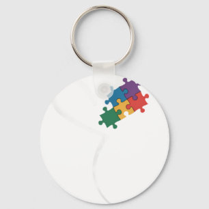 Autism Puzzle Love Autism Awarenes Keychain