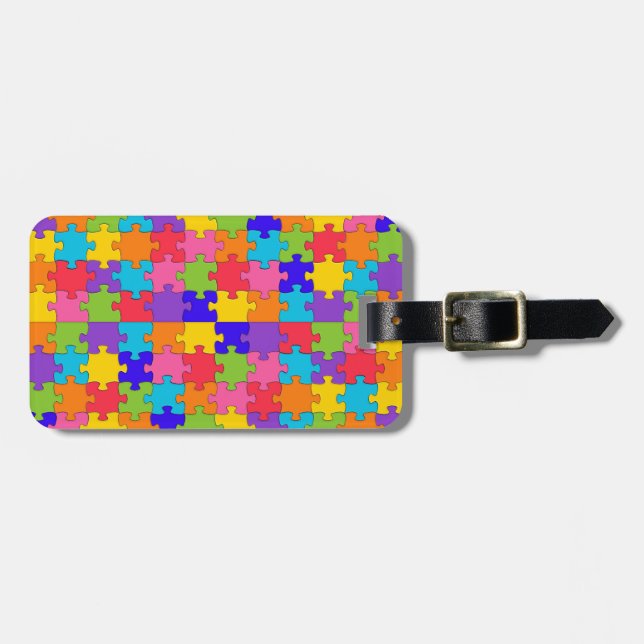 autism puzzle luggage tag (Front Horizontal)