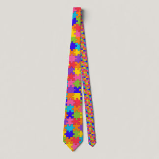 autism puzzle neck tie