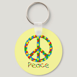 Autism Puzzle Peace Symbol Keychain