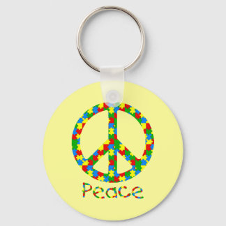 Autism Puzzle Peace Symbol Keychain