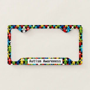Autism Puzzle People Piece Custom Text License Plate Frame