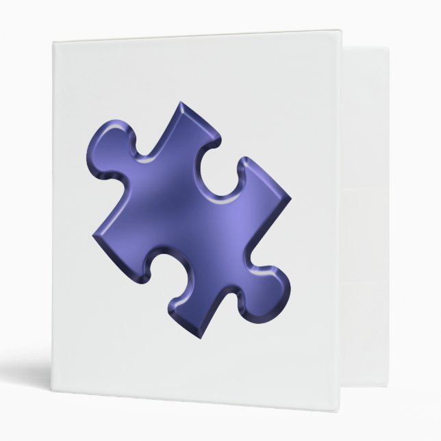 Autism Puzzle Piece Blue Binder (Front/Inside)