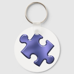 Autism Puzzle Piece Blue Keychain