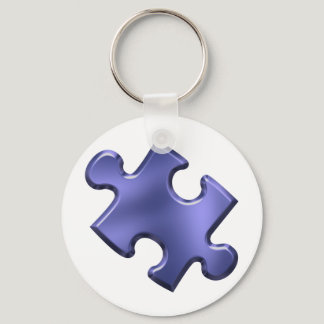 Autism Puzzle Piece Blue Keychain