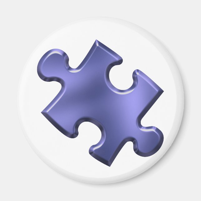 Autism Puzzle Piece Blue Magnet (Front)
