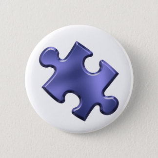 Autism Puzzle Piece Blue Pinback Button