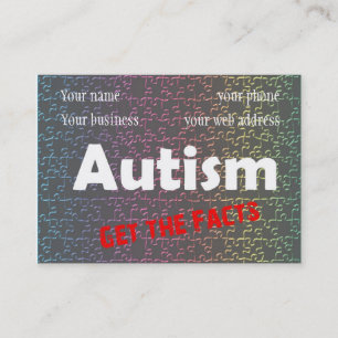 autism puzzle piece business card template