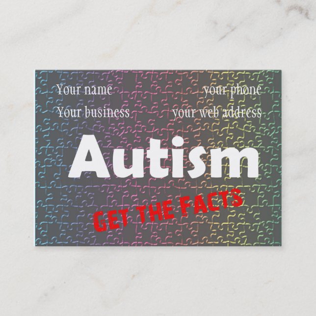 autism puzzle piece business card template (Front)