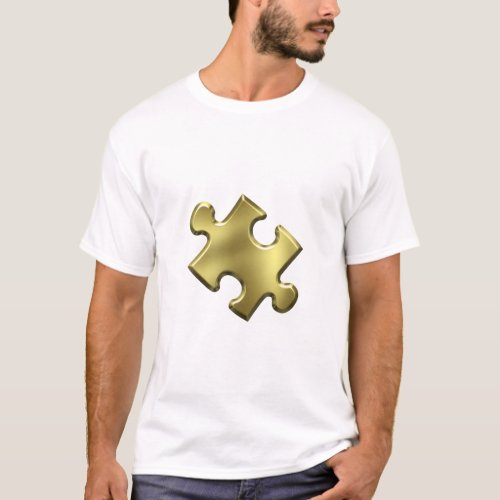Autism Puzzle Piece Gold T_Shirt