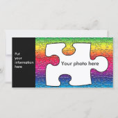 autism puzzle piece photo card, template (Front)