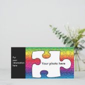 autism puzzle piece photo card, template (Standing Front)