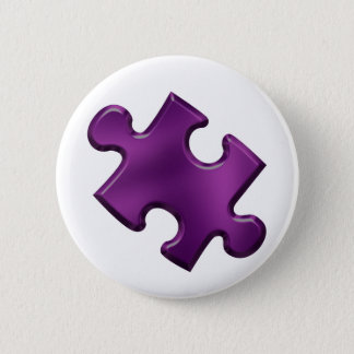 Autism Puzzle Piece Purple Button