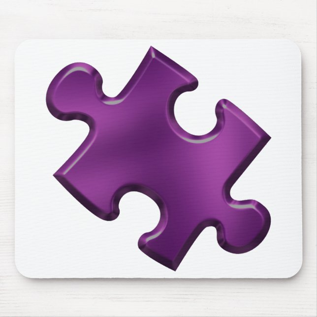 Autism Puzzle Piece Purple Mouse Pad (Front)