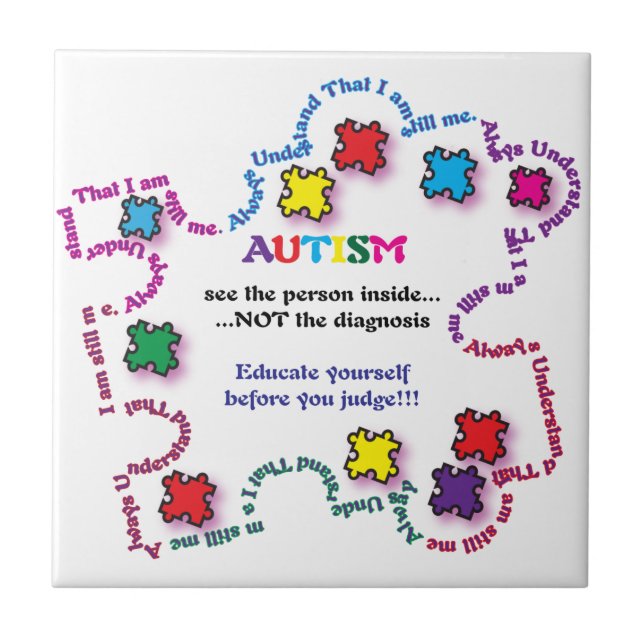 Autism Puzzle Piece Tile (Front)