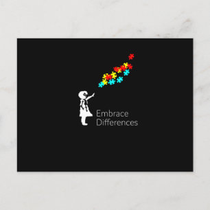 Autism Puzzle Piece Tshirt Autistic awareness Announcement Postcard