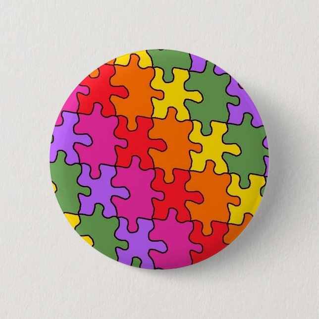 autism puzzle pieces 33 button (Front)