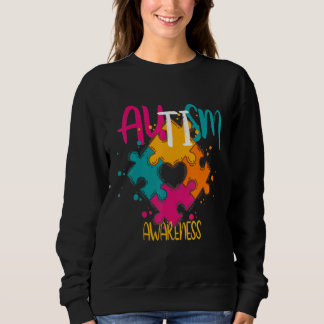 Autism Puzzle Pieces Autism Day Family Sweatshirt