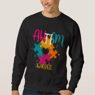 Autism Puzzle Pieces Autism Day Family Sweatshirt