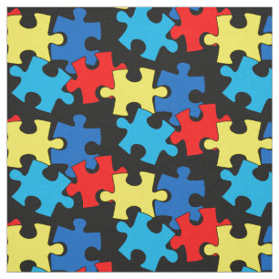 Autism Puzzle Pieces Fabric